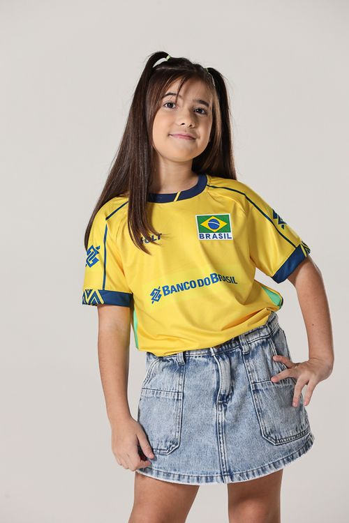 Camisa Jogo 1 Vôlei Brasil Oficial Infanto Juvenil Volt