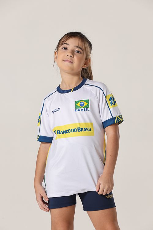 Camisa Jogo 3 Vôlei Brasil Oficial Infanto Juvenil Volt