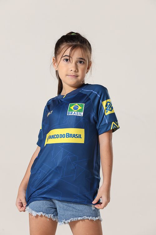 Camisa Jogo 2 Vôlei Brasil Oficial Infanto Juvenil Volt