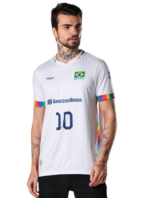 Camisa Orgulho LGBTQIAPN+ Vôlei Brasil Oficial Masculina Volt
