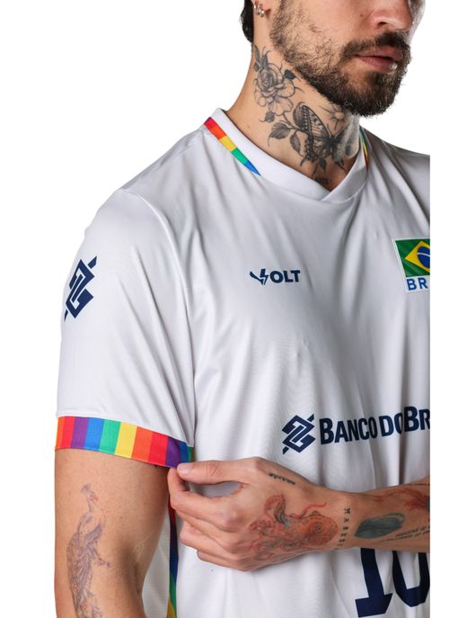 Camisa Orgulho LGBTQIAPN+ Vôlei Brasil Oficial Masculina Volt