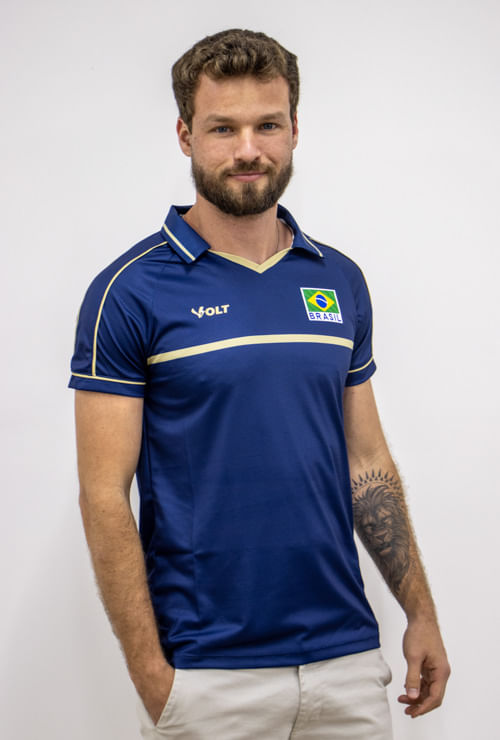 Polo Viagem Comissão Técnica CBV Vôlei Brasil Oficial Masculina Volt