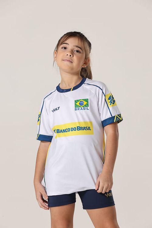 Camisa Jogo 3 Vôlei Brasil Oficial Infanto Juvenil Volt