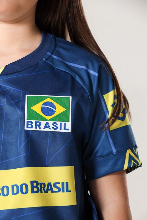 Camisa Jogo 2 Vôlei Brasil Oficial Infanto Juvenil Volt