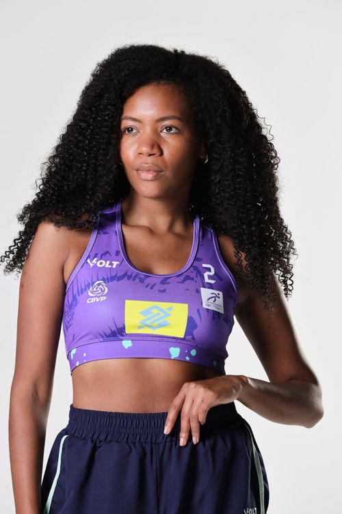 Top 2 Vôlei de Praia Brasil Oficial Feminino Lilás Volt