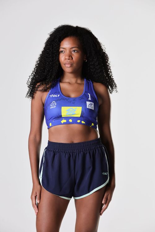 Top 1 Vôlei de Praia Brasil Oficial Feminino Azul-Marinho Volt