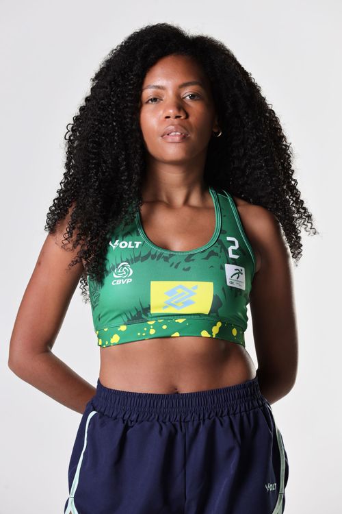 Top 2 Vôlei de Praia Brasil Oficial Feminino Verde Volt