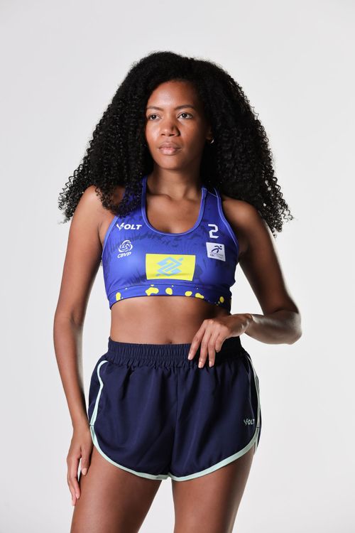 Top 2 Vôlei de Praia Brasil Oficial Feminino Azul-Marinho Volt