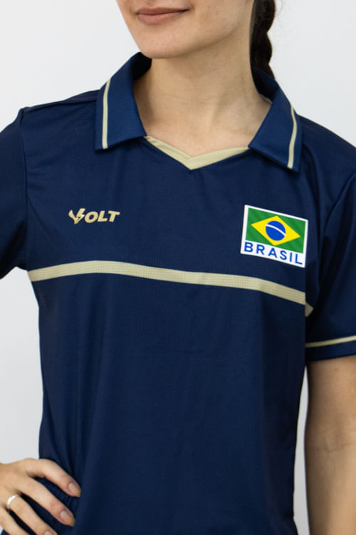 Polo Viagem Comissão Técnica CBV Vôlei Brasil Oficial Feminina Volt