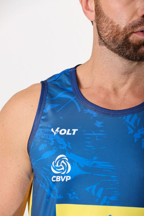 Regata Vôlei De Praia Brasil Oficial Masculina Azul Marinho Volt