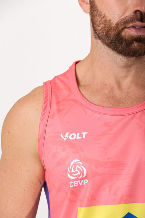 Regata Vôlei De Praia Brasil Oficial Masculina Coral Volt