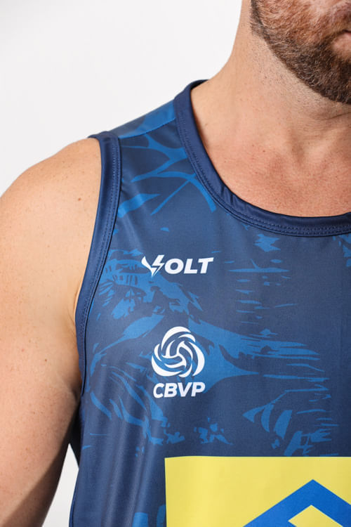 Regata Vôlei De Praia Brasil Oficial Masculina Azul Petróleo Volt