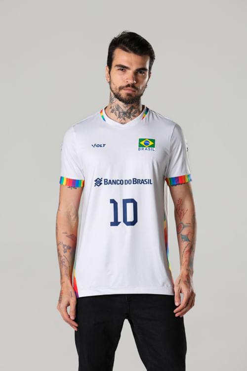Camisa Orgulho LGBTQIAPN+ Vôlei Brasil Oficial Masculina Volt