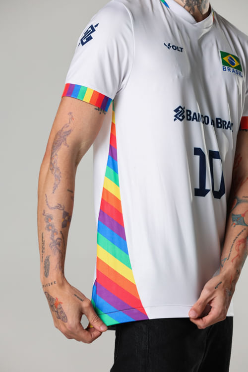 Camisa Orgulho LGBTQIAPN+ Vôlei Brasil Oficial Masculina Volt