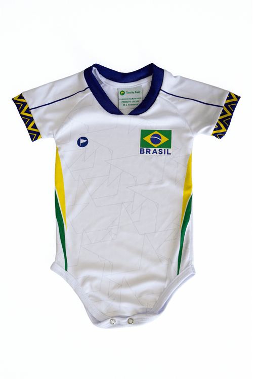 Body Torcida Baby Vôlei Brasil Branco
