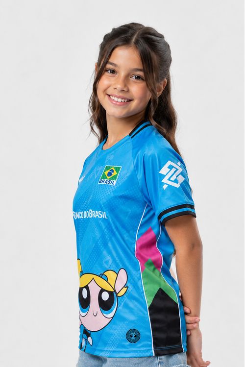 Camisa Lindinha Meninas Superpoderosas 2026 Vôlei Brasil Infanto Juvenil Volt