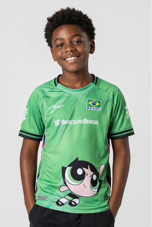 Camisa Docinho Meninas Superpoderosas 2026 Vôlei Brasil Infanto Juvenil Volt